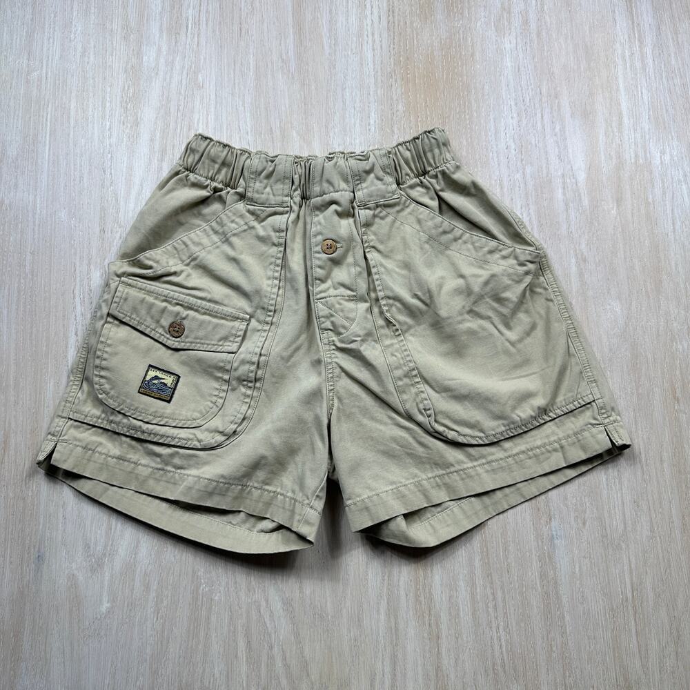 Vintage Tommy Bahama Relax Khaki Cotton Cargo Utility Elastic Waist Shorts XS